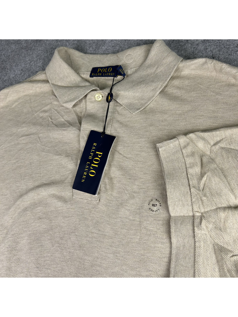 Polo Ralph Lauren beige short sleeve polo shirt size XL Tall